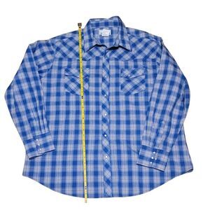 Wrangler Wrancher Blue And Orange Long Sleeve Snap Western Shirt. Size XXL.